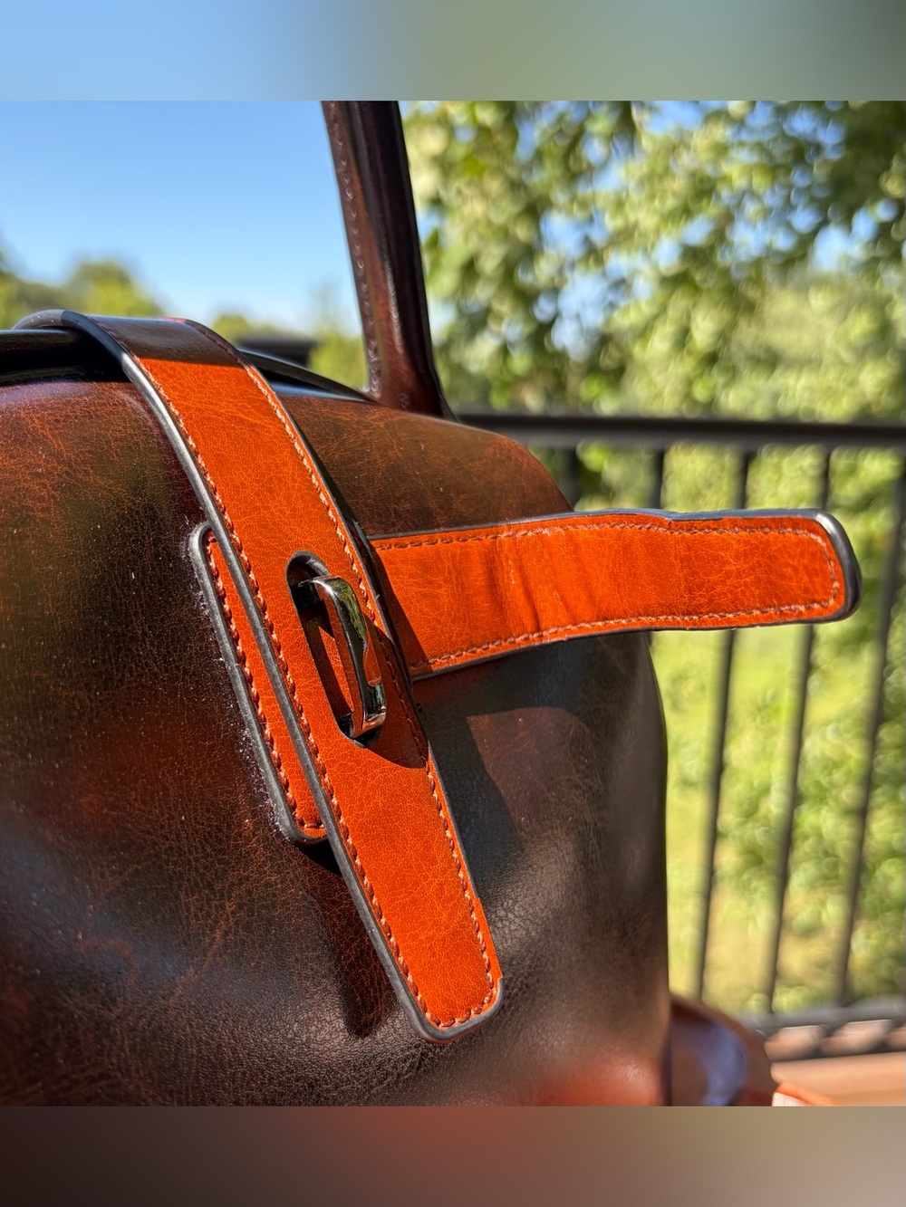 Doctor Bag Vintage-Style Brown Vegan Leather Top Handle Purse & Wallet Set - Picture 5 of 12